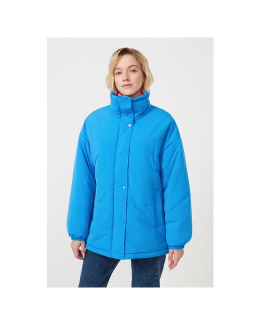 Baon куртка демисезон/зима удлиненная силуэт свободный утепленная водонепроницаемая ветрозащитная регулируемый край манжеты подкладка карманы без капюшона размер