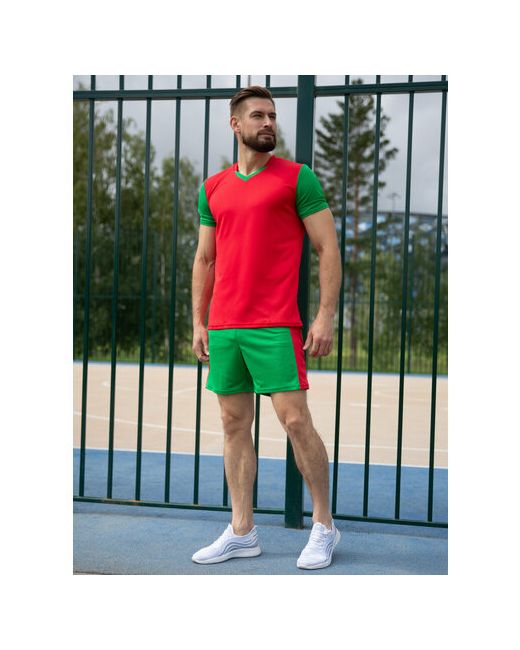 Crosssport Форма шорты и футболка размер 52 красный зеленый