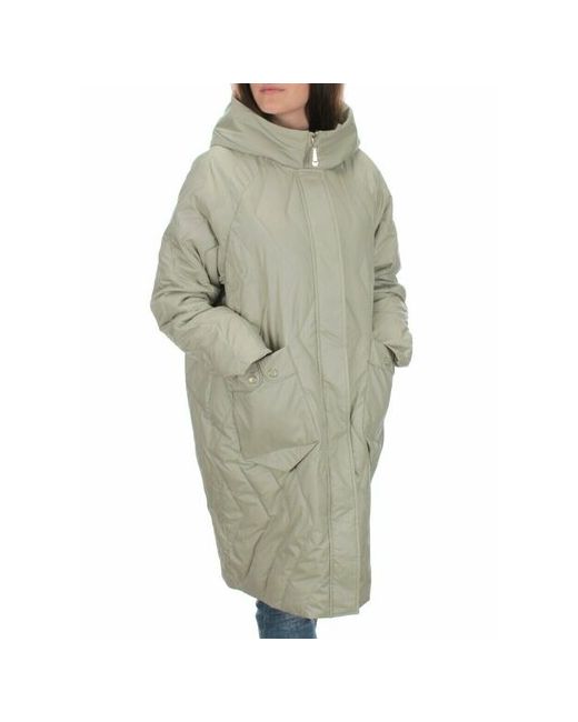 Не определен куртка демисезонная средней длины силуэт свободный карманы влагоотводящая ветрозащитная несъемный капюшон подкладка размер 56 зеленый