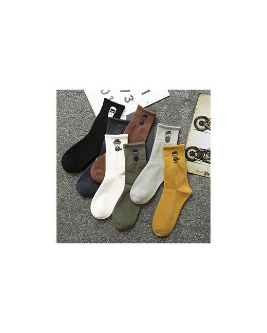 Ответственный Стиль носки 7 пар классические на Новый год размер универсальный коричневый белый