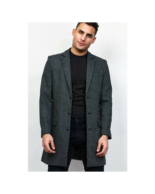 Reason Clothing Пальто демисезонное силуэт прямой средней длины без капюшона подкладка карманы размер