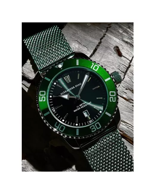 Alexander Diagan Наручные часы Mars зеленый черный
