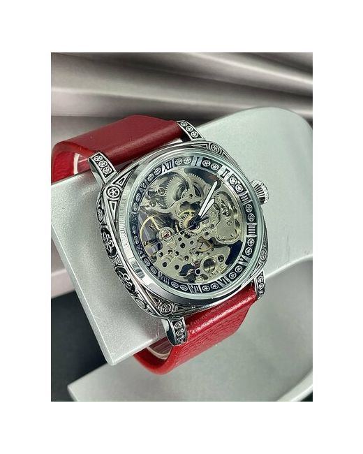 Katy Geht Наручные часы Часы наручные скелетоны с металлическим ремешком ручной работы в подарочной упаковке от красный