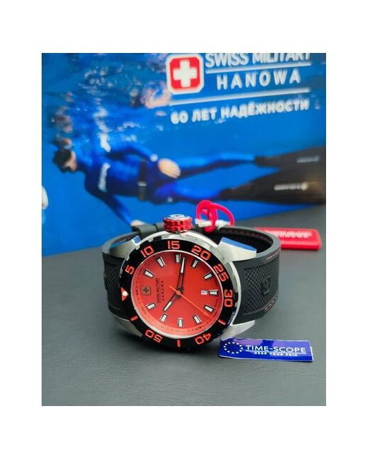 Swiss Military Hanowa Наручные часы Часы наручные Scuba Diver 06-4323.04.079. Кварцевые для производства Швейцарии оранжевый черный