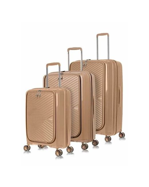 L'Case Комплект чемоданов Tokyo 3 шт. водонепроницаемый 125 л размер бежевый