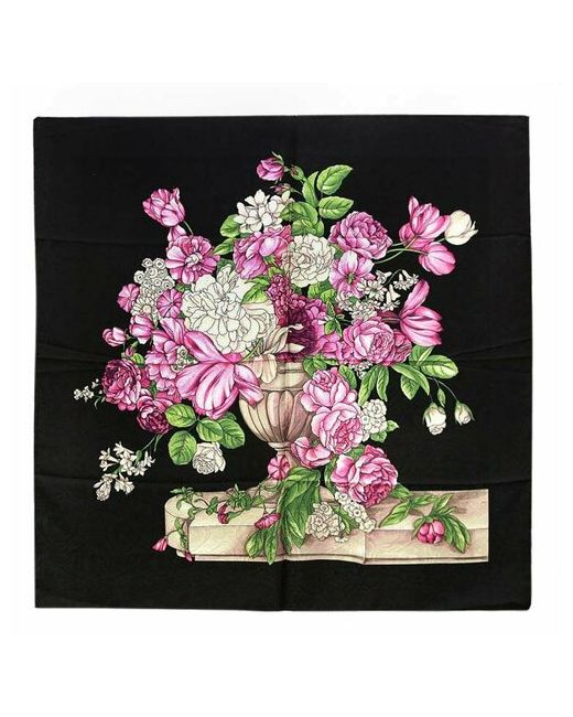 Clubseta Платок натуральный шелк 90х90 см черный розовый