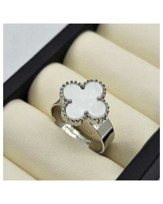 Royal Jasmine Славянский оберег кольцо помолвочное золочение искусственный камень подарочная упаковка ручная работа размер 16.5 белый серебряный