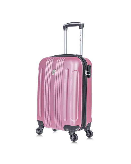 L'Case Чемодан поликарбонат пластик ABS-пластик рифленая поверхность опорные ножки на боковой стенке 36 л размер розовый