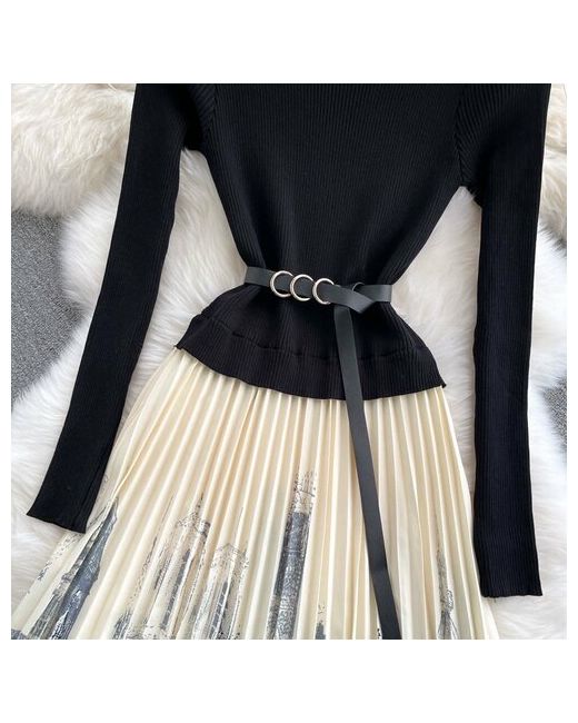 Китай Платье с запахом прилегающее миди размер 44 черный