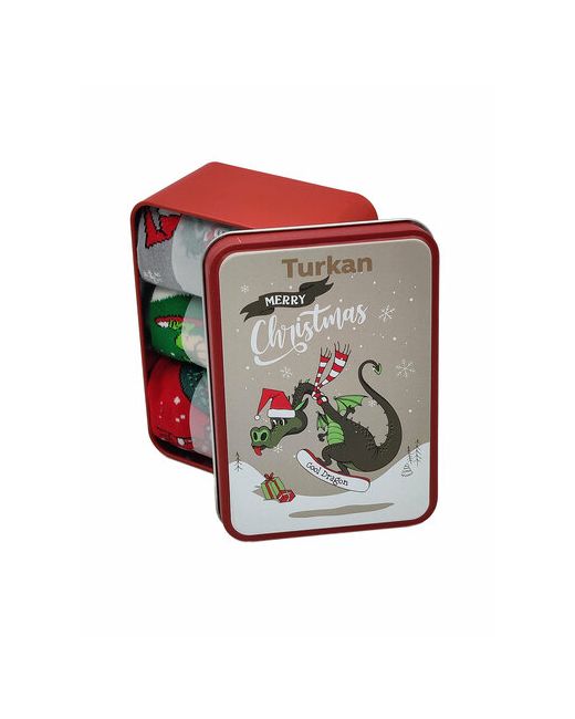 Turkan Носки унисекс 3 пары на Новый год размер красный