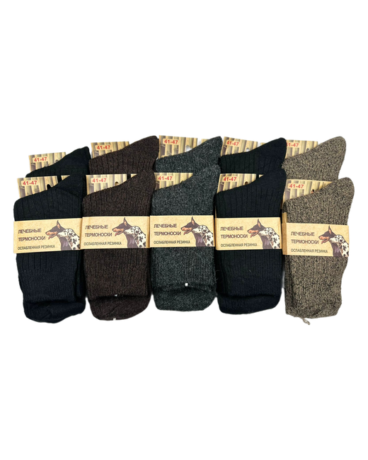 Garia носки 10 пар классические утепленные на Новый год размер черный