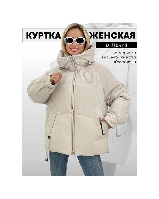 Diffberd куртка зимняя средней длины силуэт свободный карманы размер 52