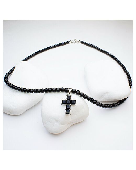 Jewelry a vento аксессуар украшение на шею колье с подвеской Крест из черного агата