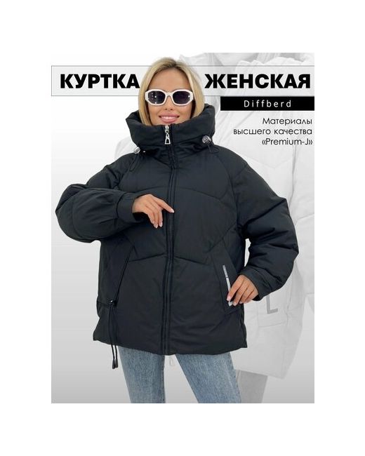 Diffberd куртка зимняя средней длины силуэт свободный карманы размер 48