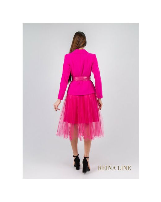 Reina Line Костюм полуприлегающий силуэт размер 36 фуксия розовый