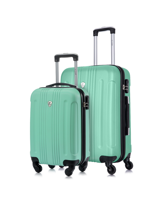 L'Case Комплект чемоданов 2 шт. водонепроницаемый 66 л размер зеленый