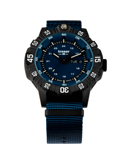 Traser Наручные часы P99 Q Tactical Blue текстиль 110724 черный синий