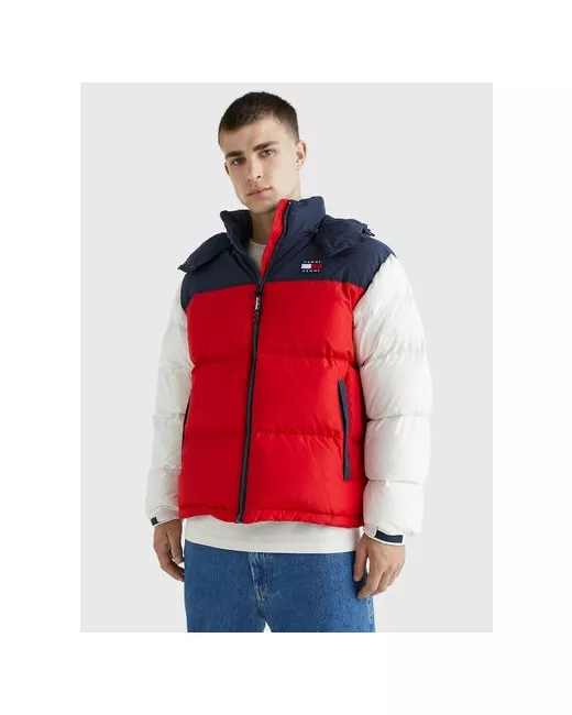 Tommy Hilfiger куртка зимняя оверсайз съемный капюшон стеганая карманы ветрозащитная манжеты размер мультиколор