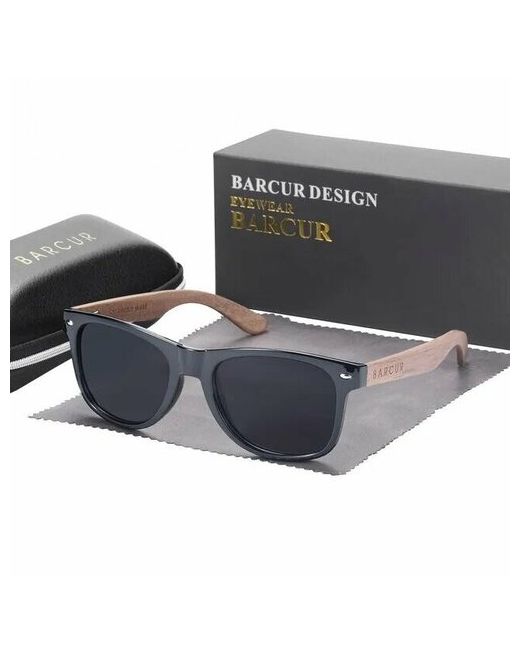 Barcur Солнцезащитные очки прямоугольные складные с защитой от УФ поляризационные черепаховый