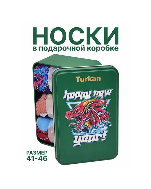 Turkan Носки унисекс 3 пары на Новый год размер синий черный