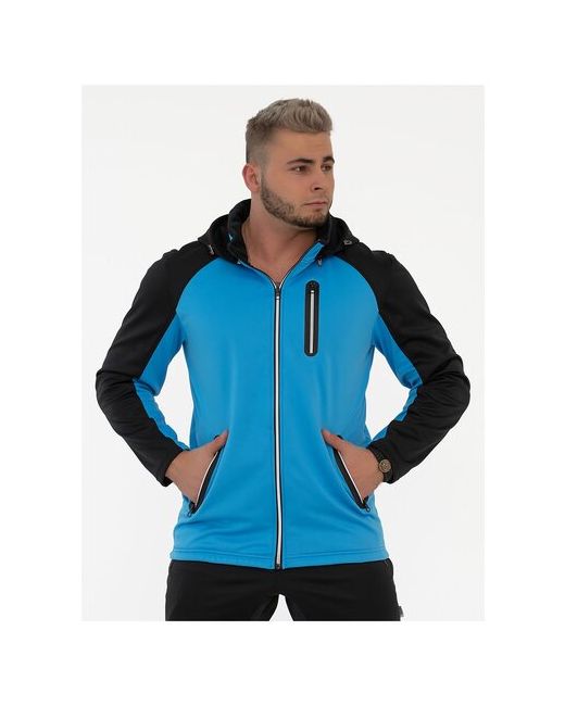 Crosssport Куртка средней длины силуэт свободный ветрозащитная ультралегкая мембранная карманы съемный капюшон светоотражающие элементы водонепроницаемая влагоотводящая размер 48