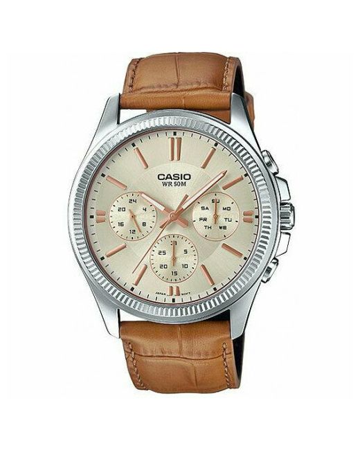 Casio Наручные часы MTP-1375L-9A бежевый коричневый серебряный