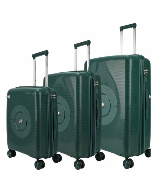 Impreza Комплект чемоданов Soundbox 2610005 3 шт. опорные ножки на боковой стенке рифленая поверхность ребра жесткости водонепроницаемый увеличение объема 105 л размер зеленый
