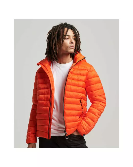 Superdry куртка демисезон/зима силуэт свободный несъемный капюшон стеганая утепленная подкладка карманы размер