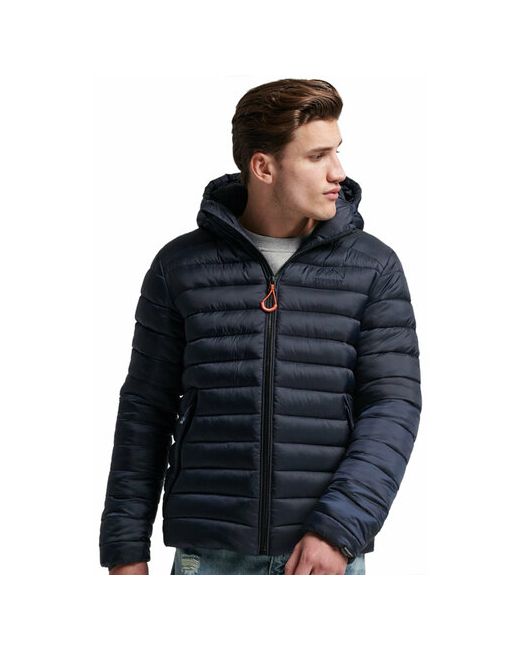 Superdry куртка демисезон/зима силуэт свободный несъемный капюшон стеганая утепленная подкладка карманы размер