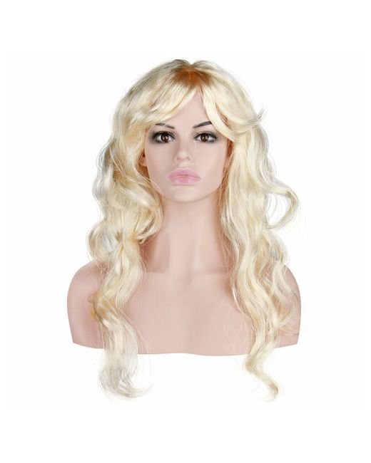 Riota Карнавальный праздничный парик из искусственного волоса Длинные локоны натуральный блонд 1 шт