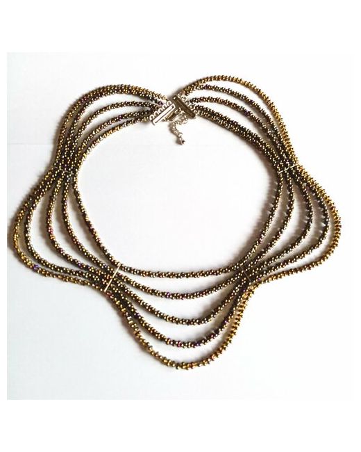 GukNara Многорядное ожерелье из бисера farfalle бронза