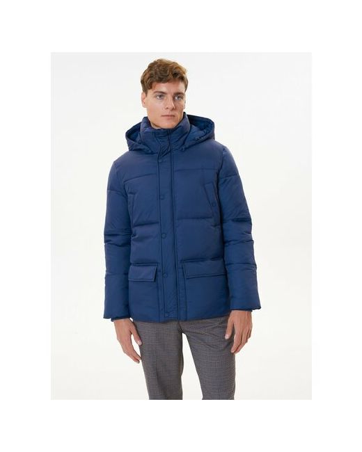 Vosq куртка зимняя силуэт прямой водонепроницаемая карманы капюшон быстросохнущая съемный утепленная размер S синий
