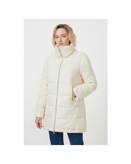 Baon куртка зимняя средней длины силуэт прямой карманы размер бежевый
