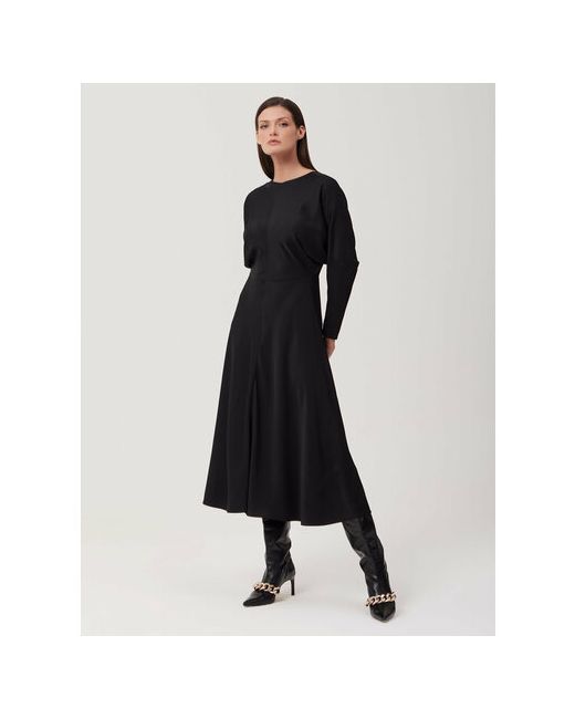 Eleganzza Платье вискоза полуприлегающее миди размер 42 черный