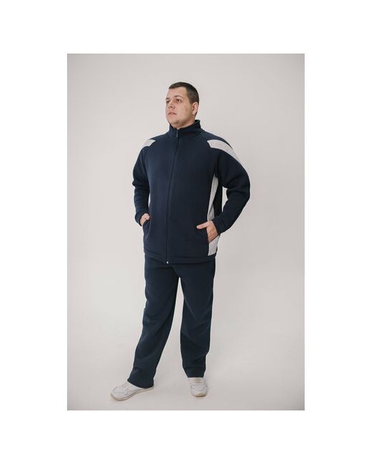 Руся Костюм худи и брюки повседневный стиль свободный силуэт карманы капюшон размер 58 синий