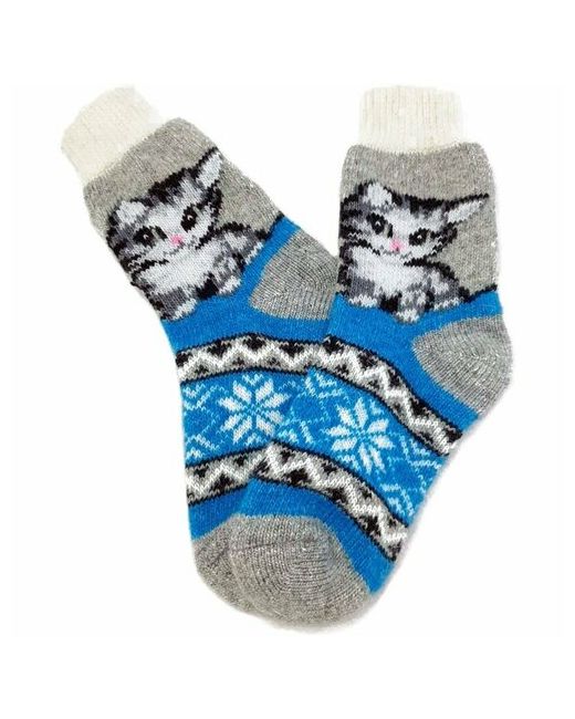 Рассказовские носки носки средние утепленные на Новый год размер синий