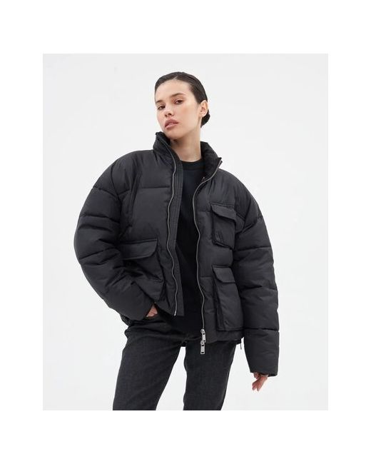 Blcv куртка Dubbo демисезон/зима силуэт свободный без капюшона карманы манжеты утепленная подкладка размер черный