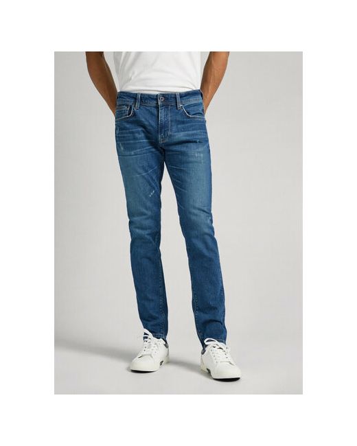Pepe Jeans London Джинсы зауженные Stanley полуприлегающий силуэт средняя посадка размер 33/32