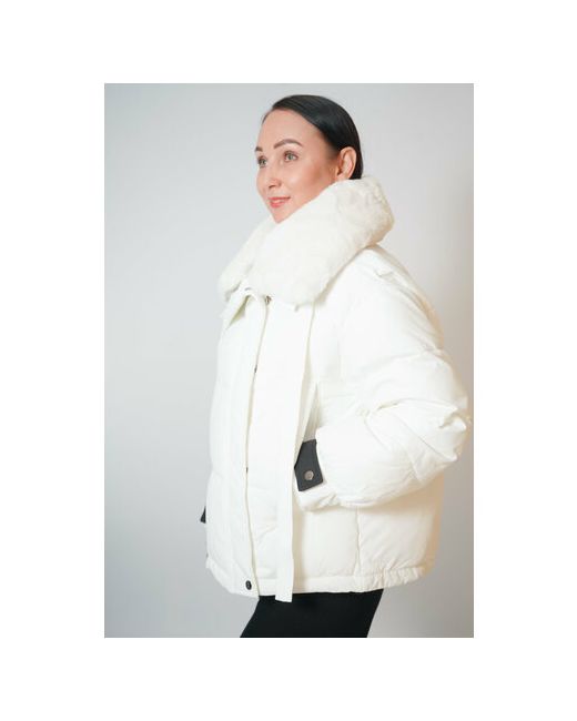 Miegofce куртка демисезон/зима средней длины без капюшона карманы съемный мех размер 42