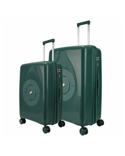 Ambassador Умный чемодан 2 шт. рифленая поверхность опорные ножки на боковой стенке износостойкий увеличение объема 135 л размер зеленый