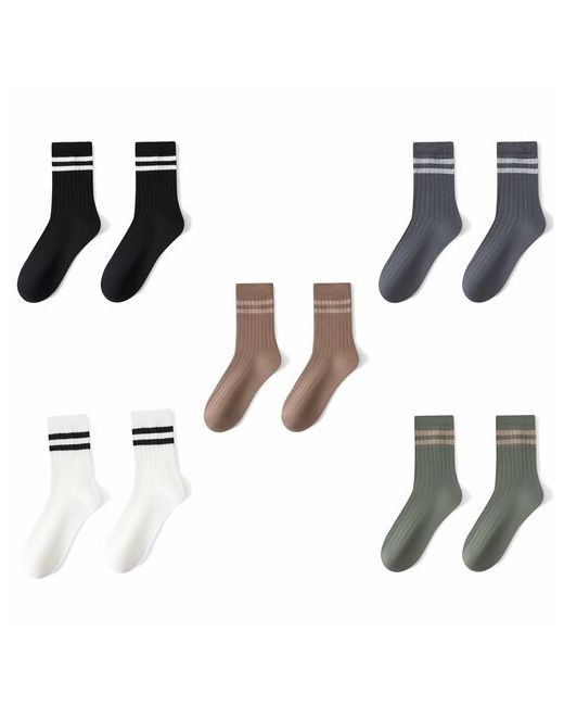 Ответственный Стиль носки 5 пар классические на Новый год размер универсальный серый зеленый
