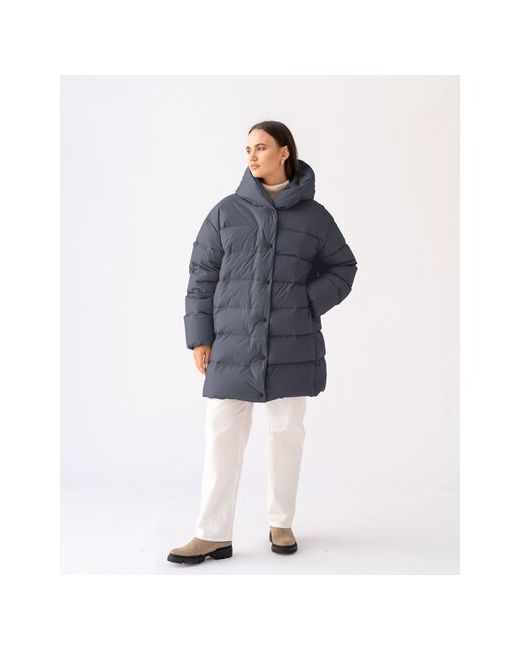 Modress куртка зимняя силуэт свободный карманы капюшон размер 48