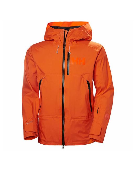 Helly Hansen Куртка средней длины силуэт прямой мембранная воздухопроницаемая герметичные швы регулируемый капюшон снегозащитная юбка внутренние карманы карман для ски-пасса регулируемые манжеты размер оранжевый