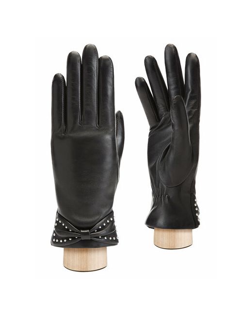 Eleganzza Перчатки демисезон/зима натуральная кожа подкладка размер 6.5 черный