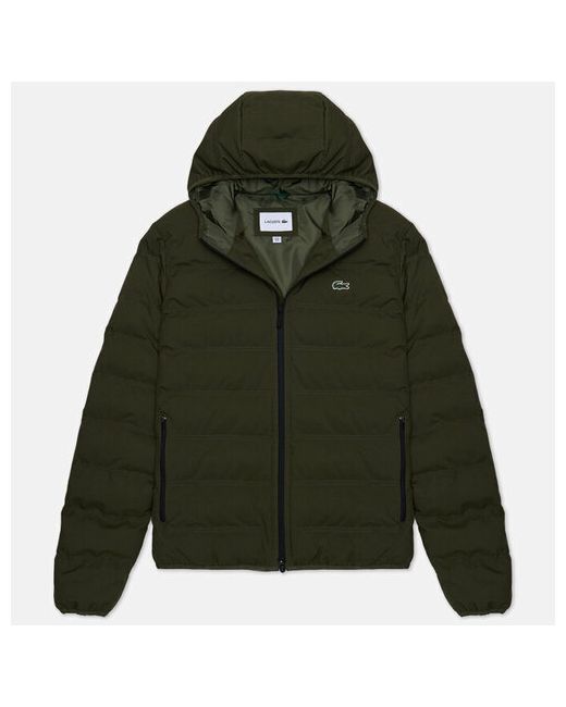 Lacoste куртка quilted hooded зимняя силуэт свободный подкладка размер 50 зеленый