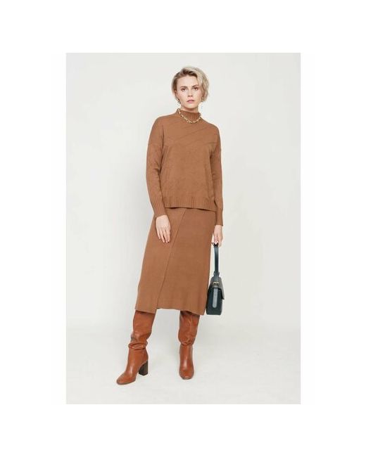 E-Woman Костюм джемпер и юбка классический стиль прямой силуэт размер 44/50