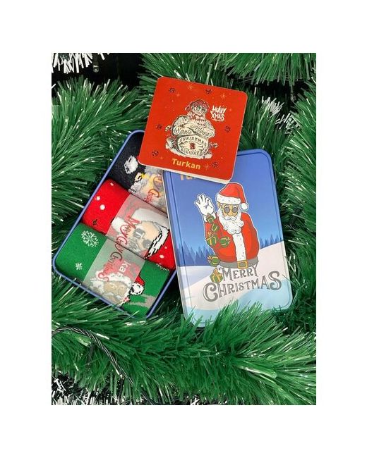 Turkan Носки унисекс 3 пары классические подарочная упаковка на Новый год фантазийные размер