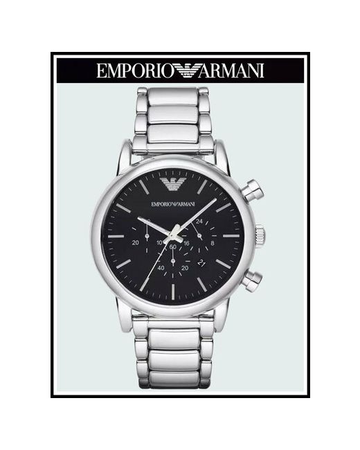 Emporio Armani Наручные часы Черные Часы Мужские Металлические черный серебряный