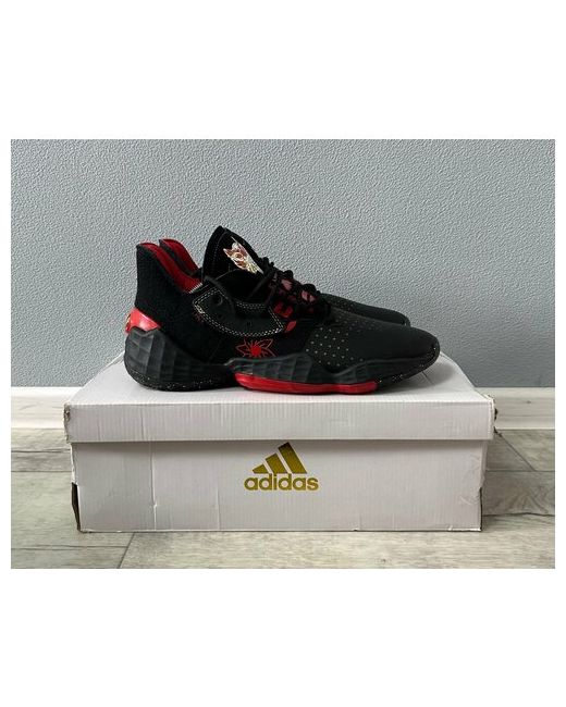 Adidas Кроссовки EF9925 демисезон/лето баскетбольные натуральная кожа полнота 10 водонепроницаемые низкие размер 10UK красный черный