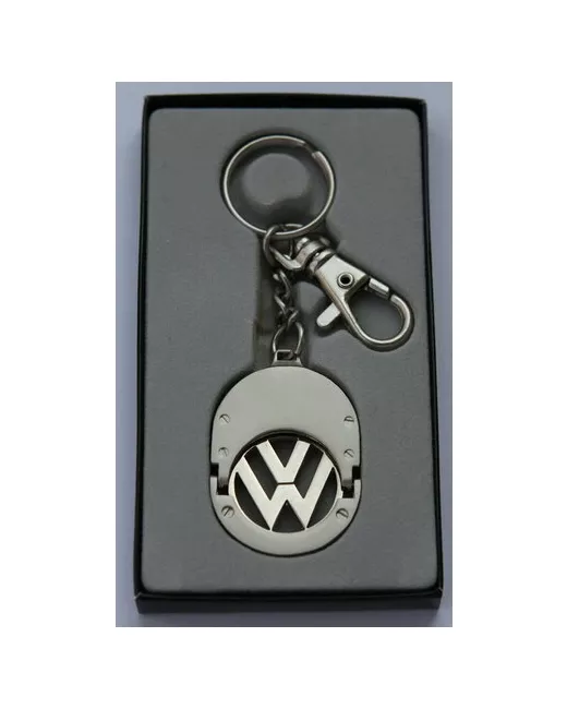 Komoloff Бирка для ключей алюминий металл подарочная упаковка глянцевая фактура Volkswagen серебряный